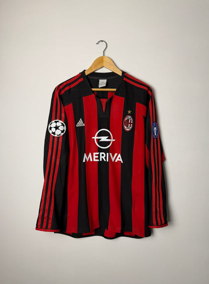 Andriy Schevchenko AC Milan 2003-04 long sleeve home football shirt (M)