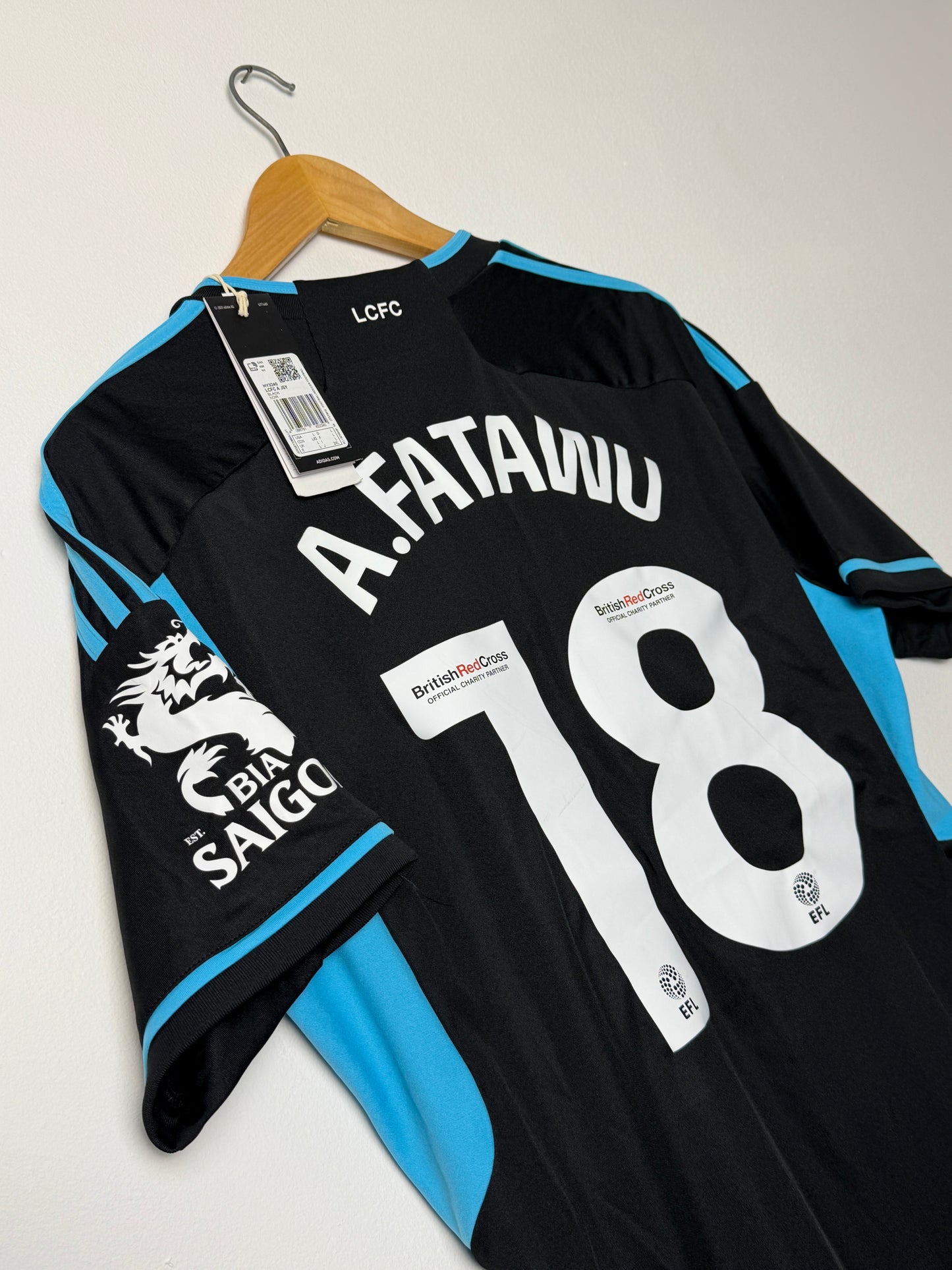 Abdul Fatawu Leicester City FC 2023-24 away football shirt (L)