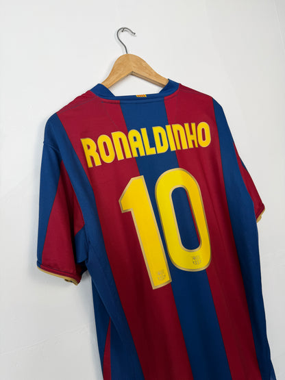 Ronaldinho FC Barcelona 2007-08 home football shirt (XL)