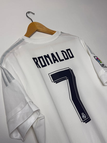 Cristiano Ronaldo Real Madrid CF 2015-16 home football shirt (XL)