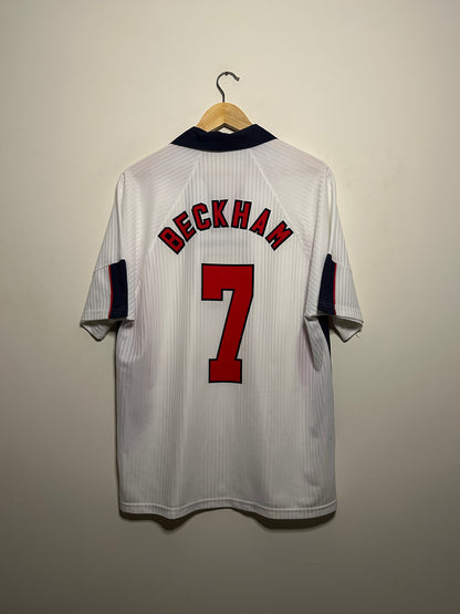 David Beckham England 1998 World Cup home football shirt (L)