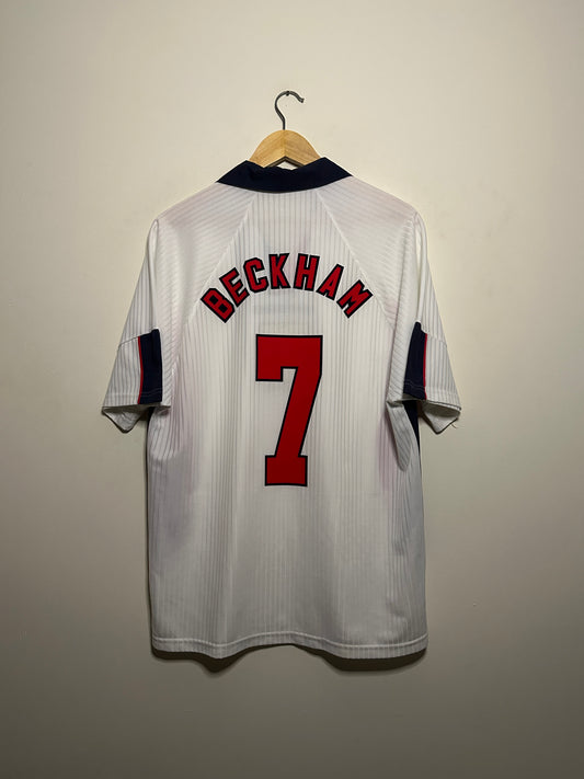 David Beckham England 1998 World Cup home football shirt (L)