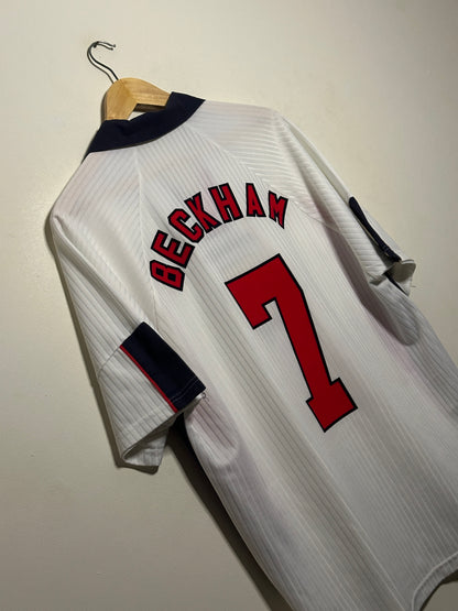 David Beckham England 1998 World Cup home football shirt (L)
