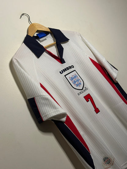 David Beckham England 1998 World Cup home football shirt (L)