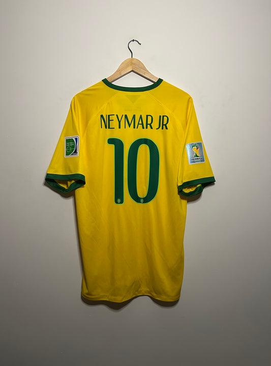 Neymar JR Brazil 2014 World Cup home football shirt (XL)