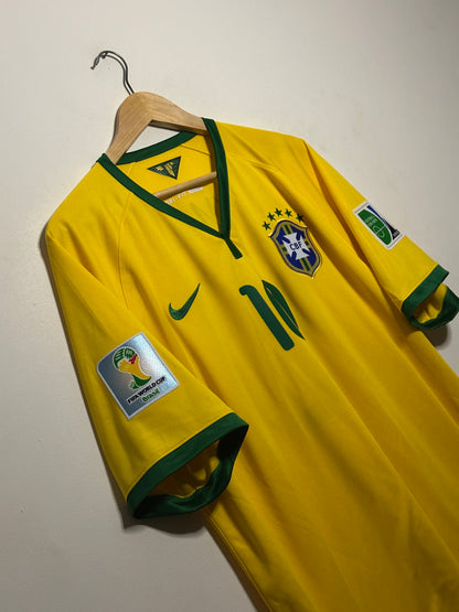 Neymar JR Brazil 2014 World Cup home football shirt (XL)