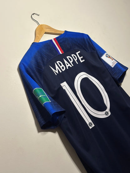 Kylian Mbappe France 2018 World Cup final edition home football shirt (L)