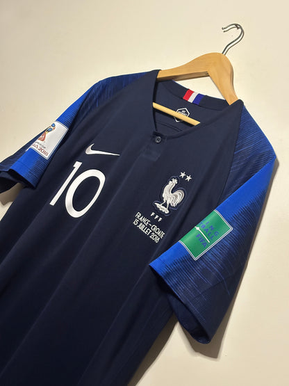 Kylian Mbappe France 2018 World Cup final edition home football shirt (L)
