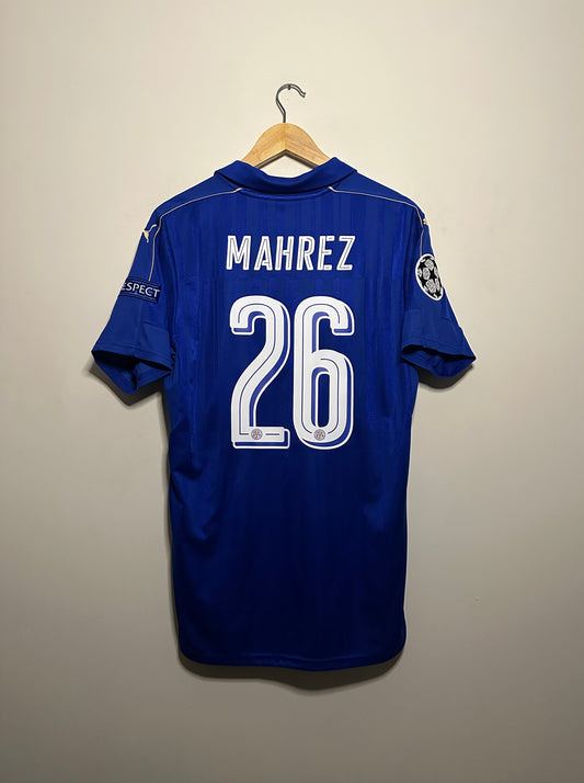 Riyadh Mahrez Leicester City FC 2016-17 home football shirt (M)