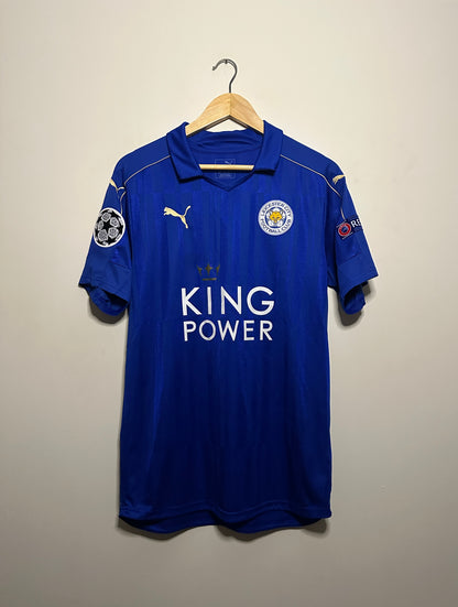 Riyadh Mahrez Leicester City FC 2016-17 home football shirt (M)