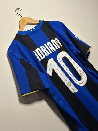 Adriano Inter Milan 2008-09 home football shirt (M)