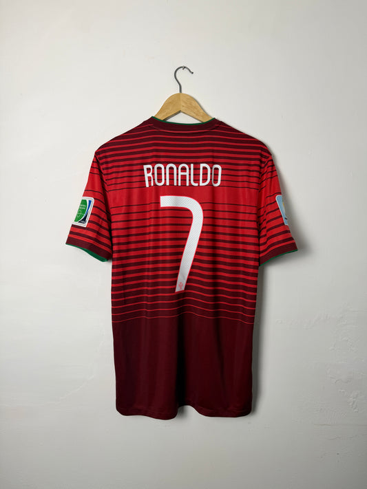 Cristiano Ronaldo Portugal 2014 World Cup home football shirt (M)