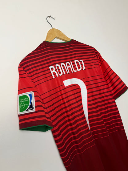 Cristiano Ronaldo Portugal 2014 World Cup home football shirt (M)