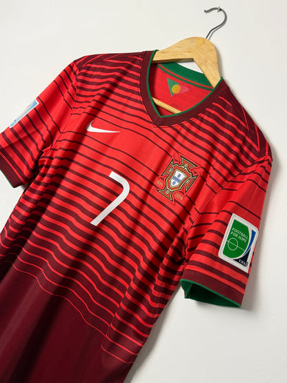 Cristiano Ronaldo Portugal 2014 World Cup home football shirt (M)