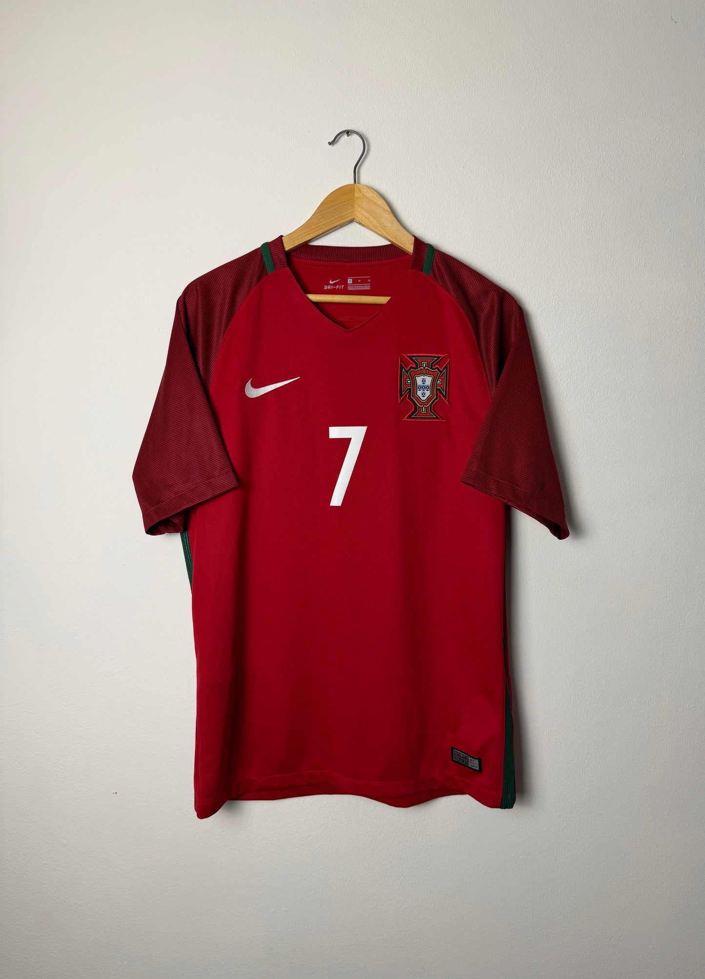 Cristiano Ronaldo Portugal 2016 home football shirt (M)