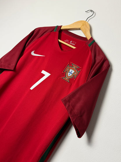 Cristiano Ronaldo Portugal 2016 home football shirt (M)