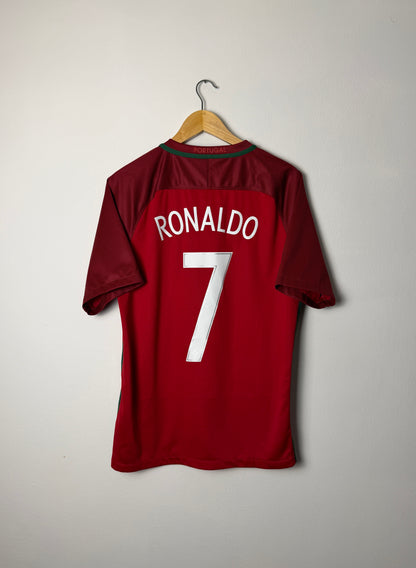 Cristiano Ronaldo Portugal 2016 home football shirt (M)