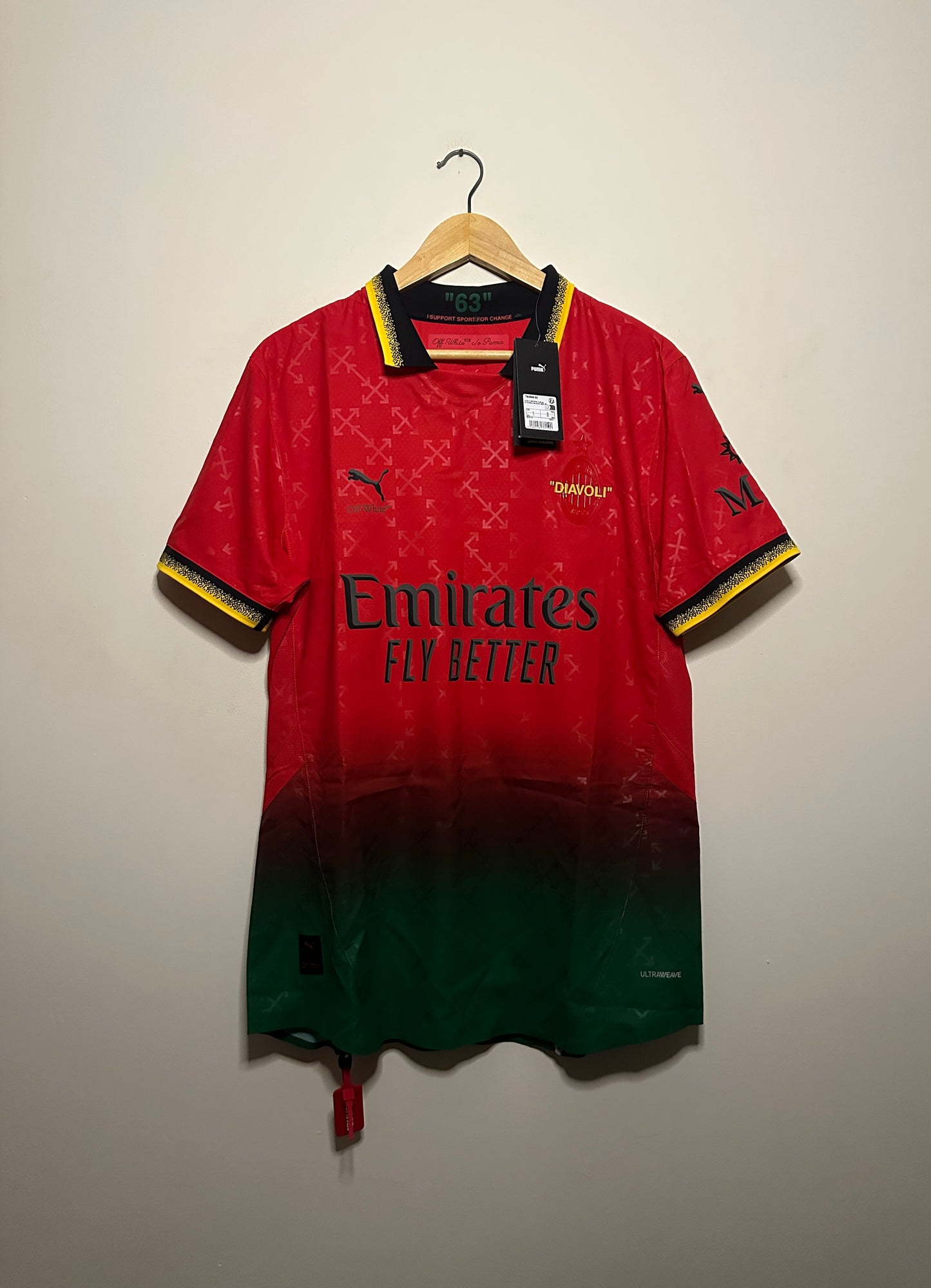 AC Milan x Off White "DIAVOLI" 2024-25 fourth football shirt authentic ultraweave (L)