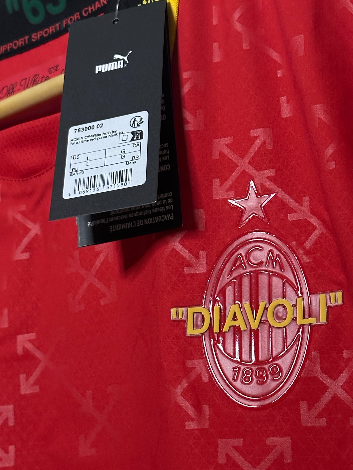 AC Milan x Off White "DIAVOLI" 2024-25 fourth football shirt authentic ultraweave (L)