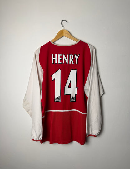 Thierry Henry Arsenal FC 2003-04 long sleeve home football shirt (M)