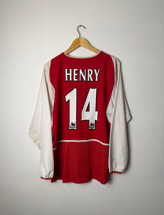 Thierry Henry Arsenal FC 2003-04 long sleeve home football shirt (M)