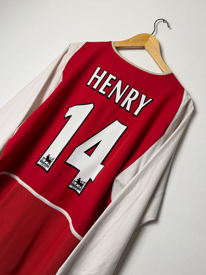 Thierry Henry Arsenal FC 2003-04 long sleeve home football shirt (M)