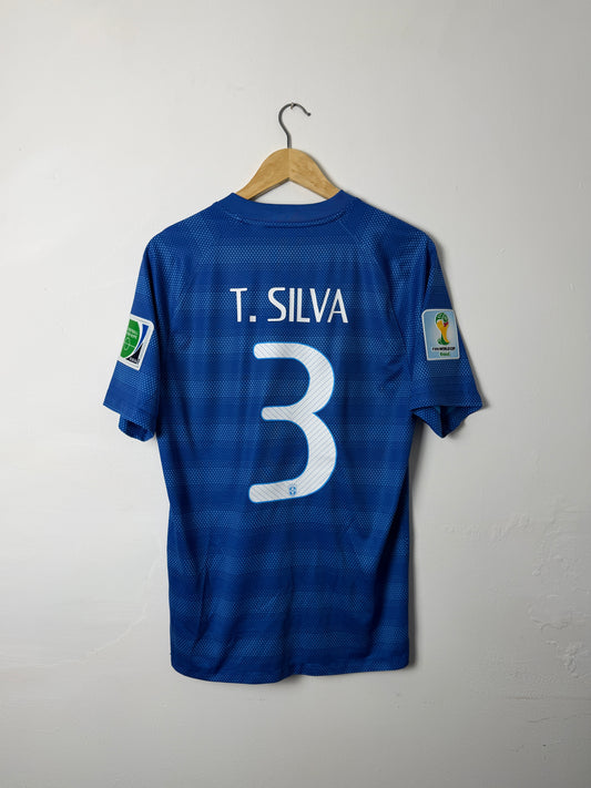 Thiago Silva Brazil 2014 World Cup away football shirt (M)