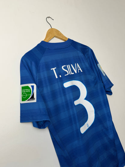 Thiago Silva Brazil 2014 World Cup away football shirt (M)