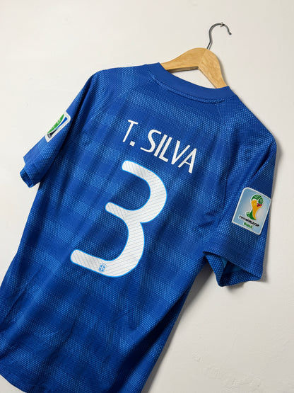 Thiago Silva Brazil 2014 World Cup away football shirt (M)