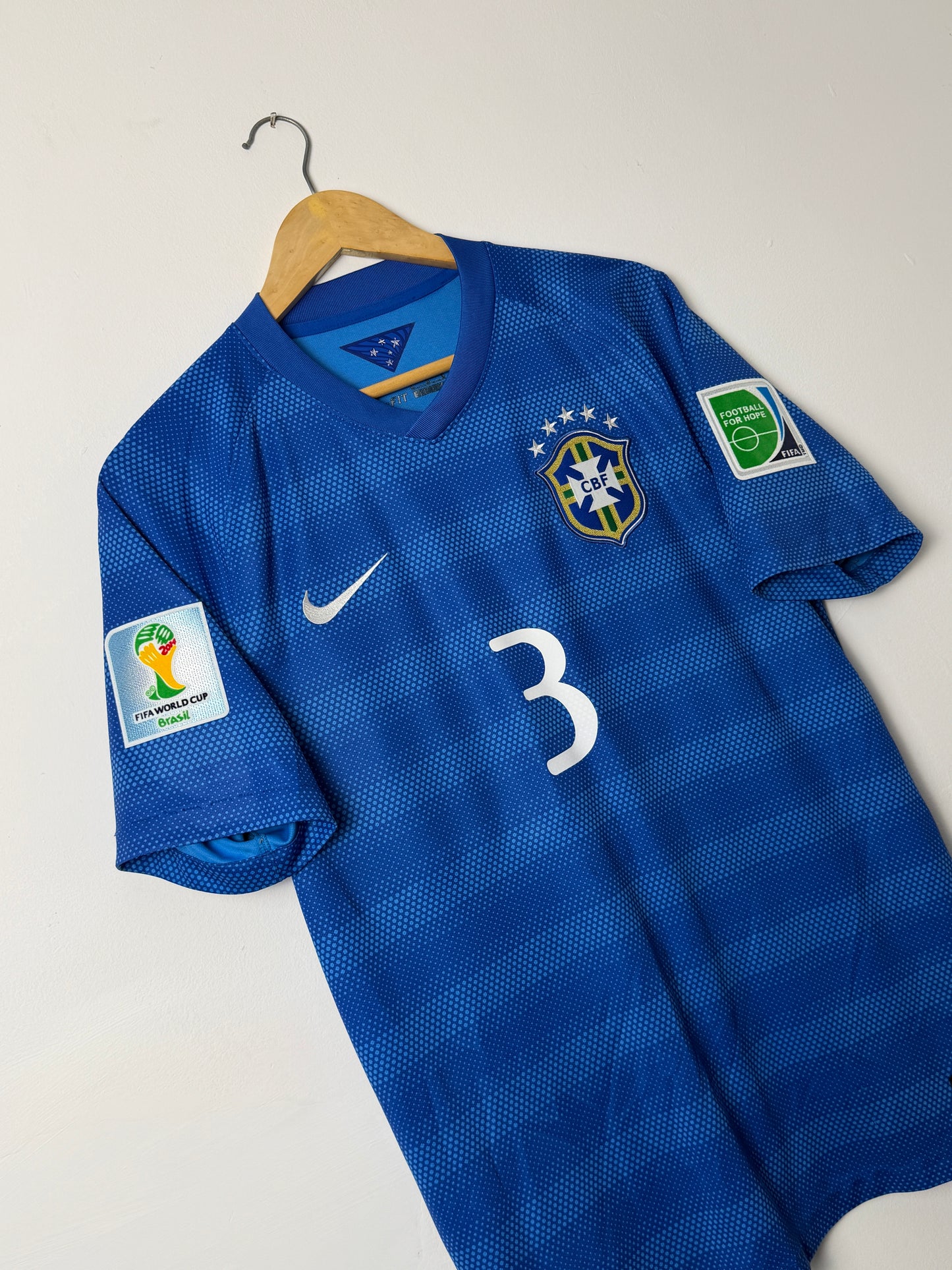 Thiago Silva Brazil 2014 World Cup away football shirt (M)
