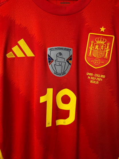 Lamine Yamal Spain 2024 Euros Final home football shirt (XL)