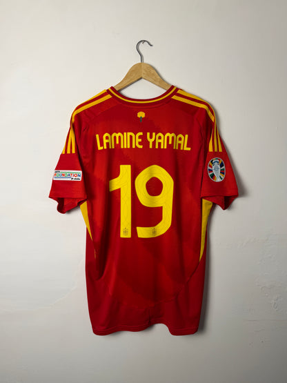 Lamine Yamal Spain 2024 Euros Final home football shirt (XL)