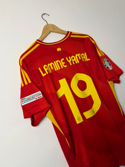 Lamine Yamal Spain 2024 Euros Final home football shirt (XL)