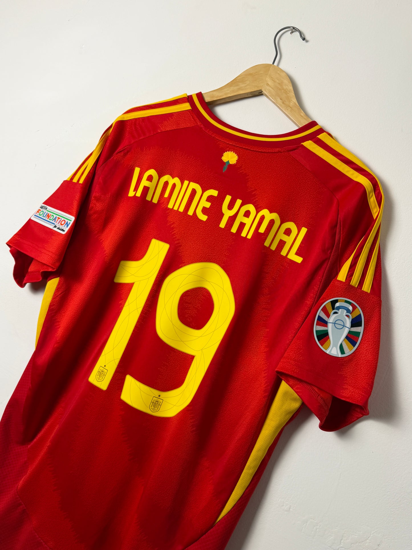 Lamine Yamal Spain 2024 Euros Final home football shirt (XL)
