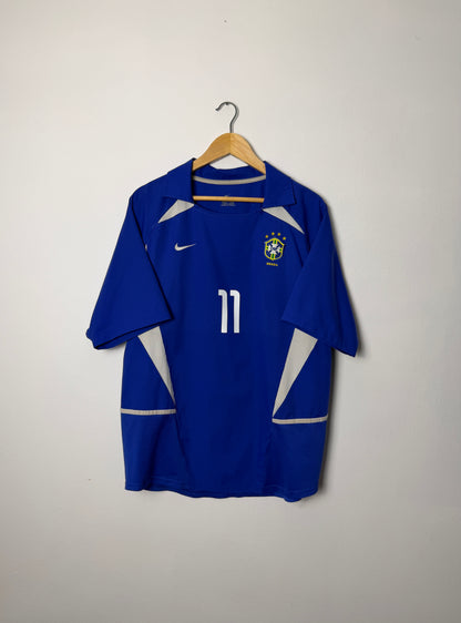 Ronaldinho Brazil 2002 away football shirt (L)
