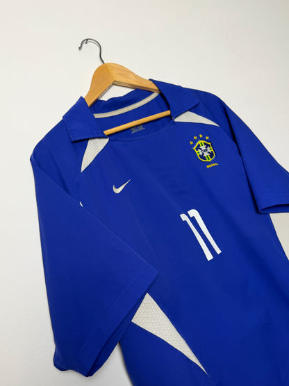 Ronaldinho Brazil 2002 away football shirt (L)