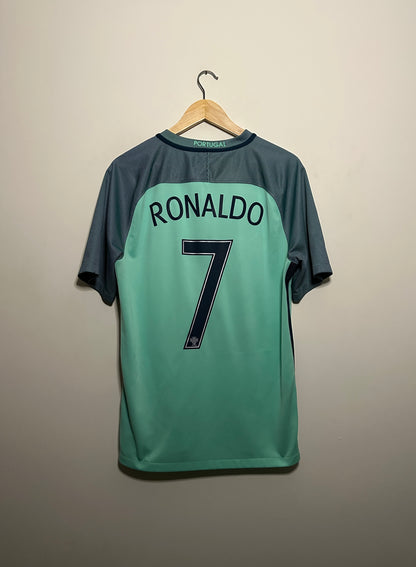 Cristiano Ronaldo Portugal 2016 Euro away football shirt (M)
