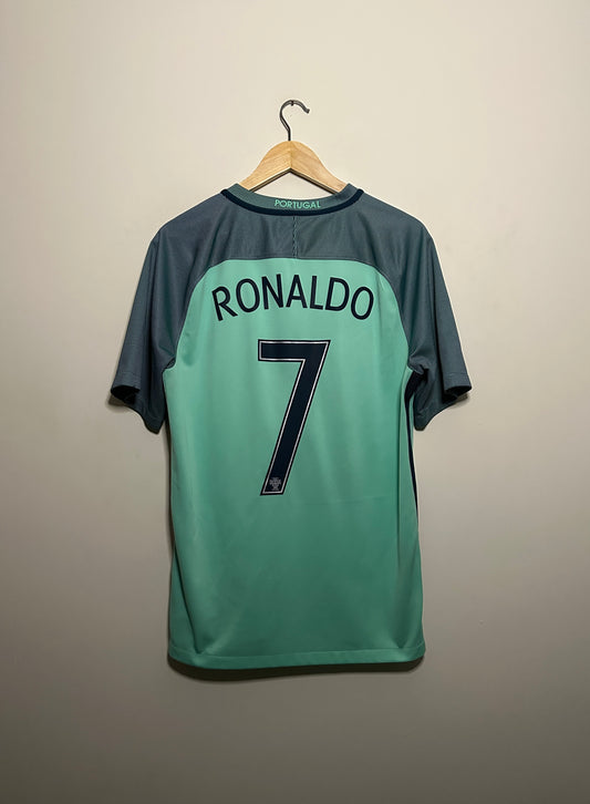 Cristiano Ronaldo Portugal 2016 Euro away football shirt (M)