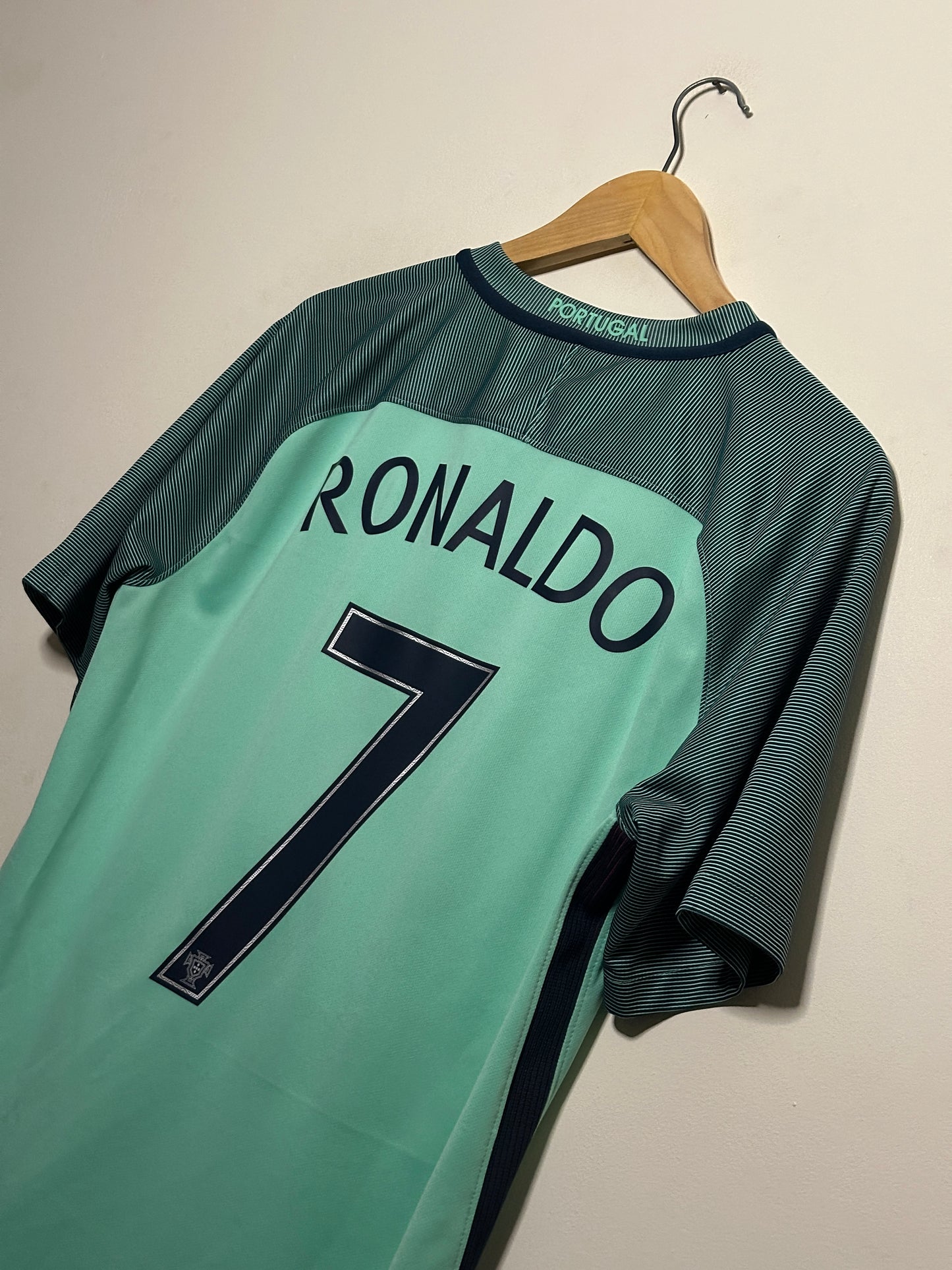 Cristiano Ronaldo Portugal 2016 Euro away football shirt (M)