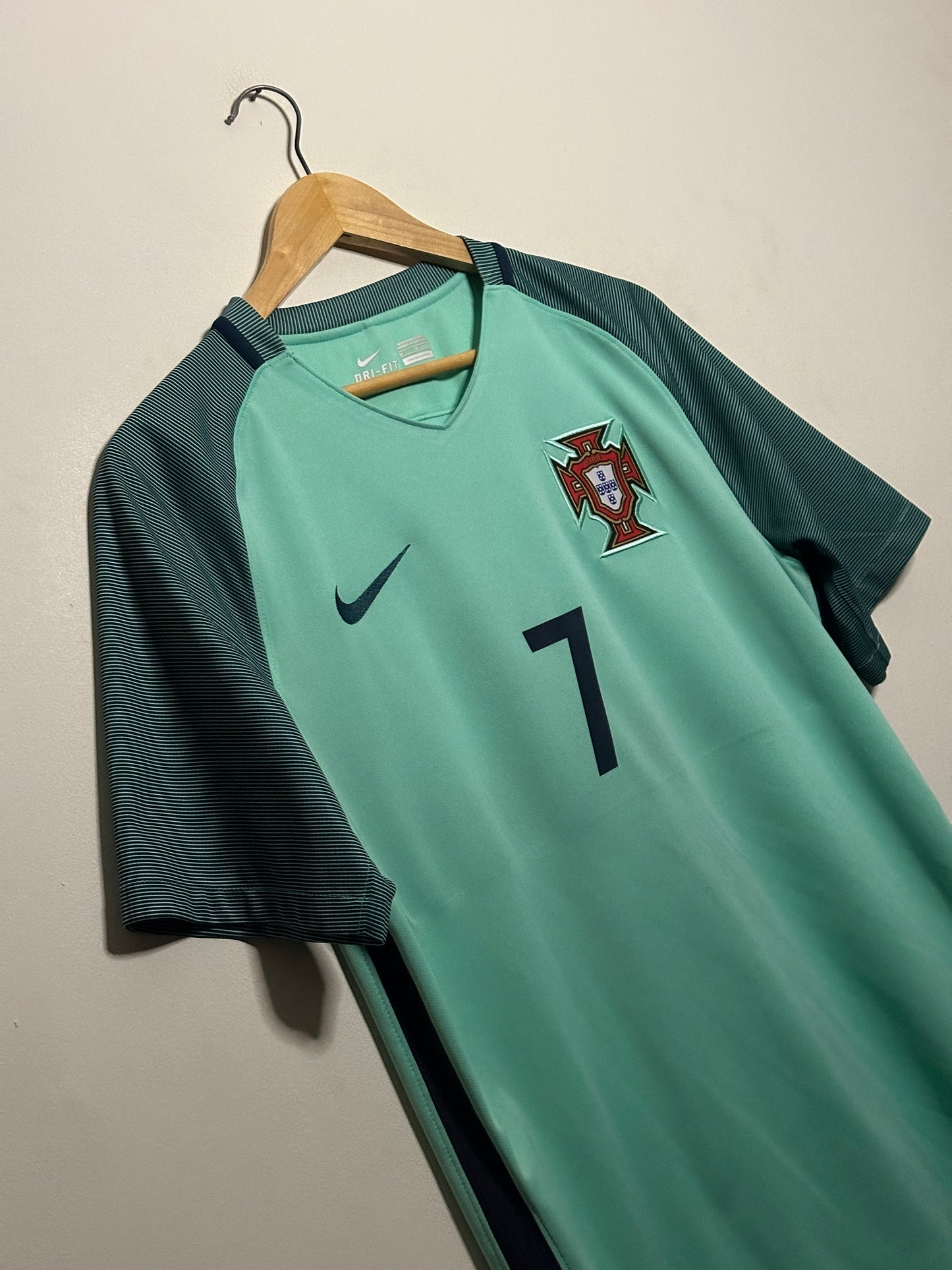Cristiano Ronaldo Portugal 2016 Euro away football shirt (M)