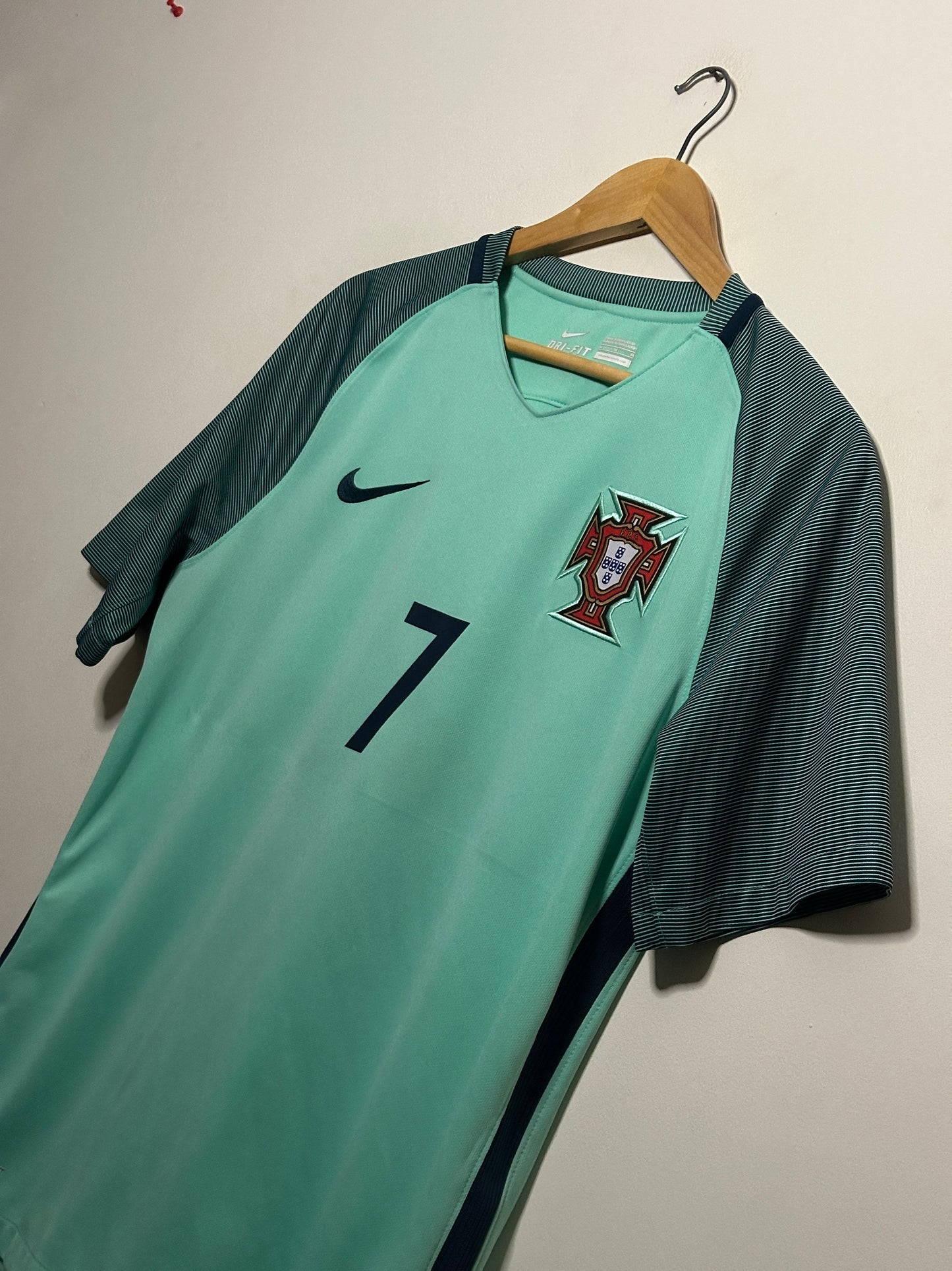 Cristiano Ronaldo Portugal 2016 Euro away football shirt (M)