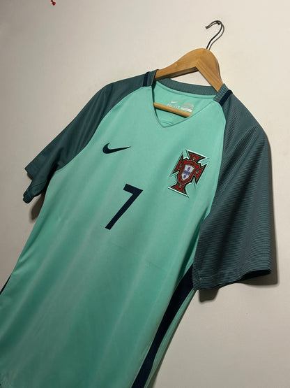 Cristiano Ronaldo Portugal 2016 Euro away football shirt (M)