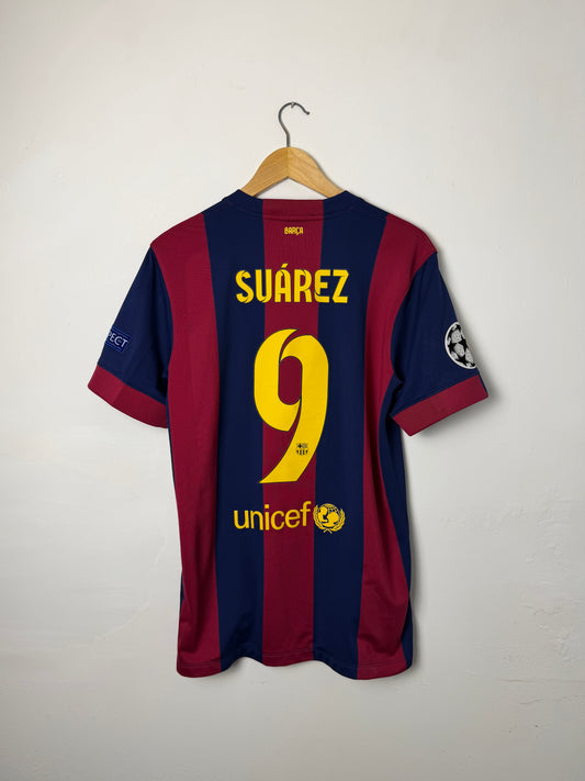 Luis Suarez FC Barcelona 2014-15 Champions League final edition home football shirt (M)