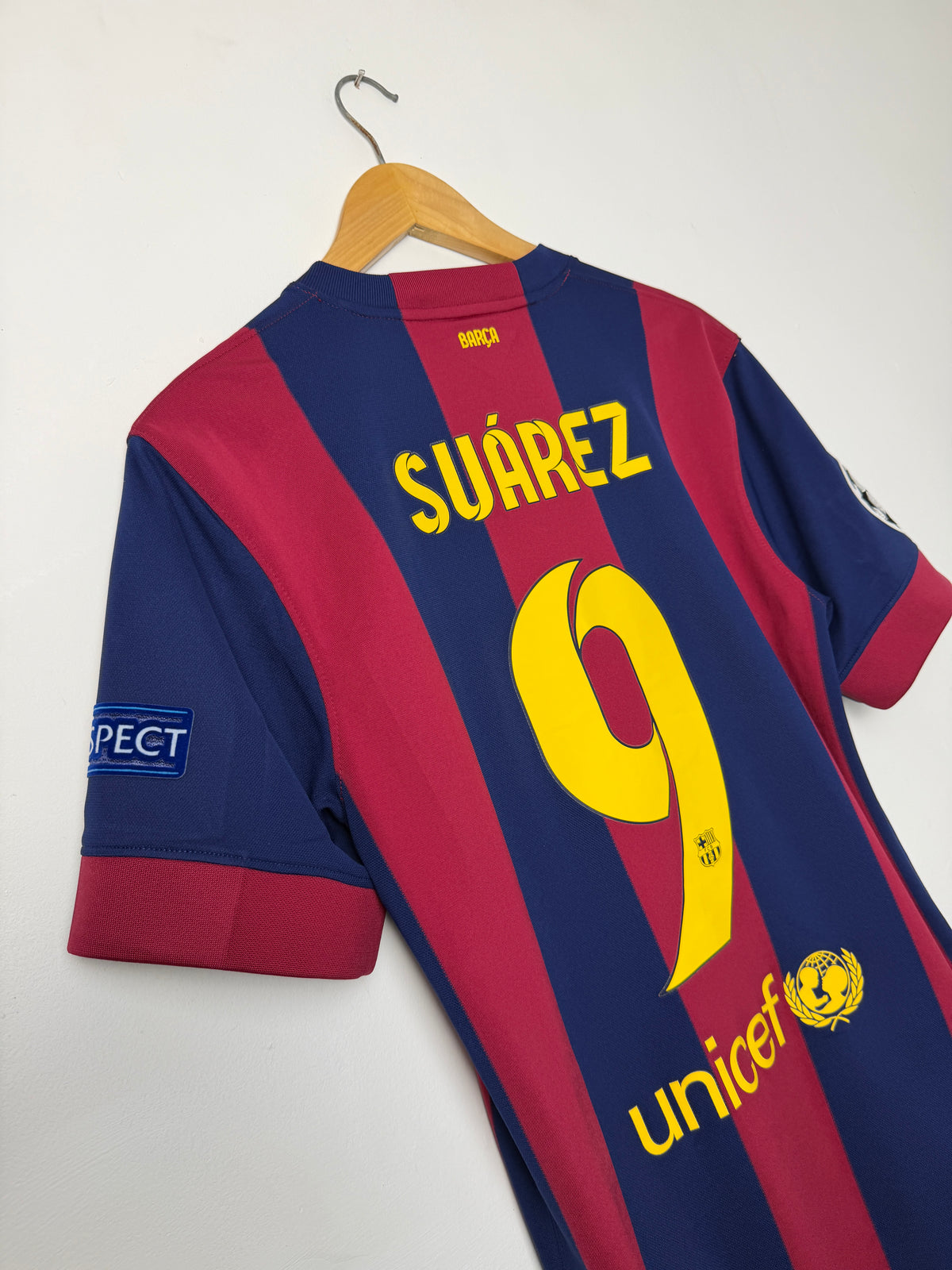 Luis Suarez FC Barcelona 2014-15 Champions League final edition home football shirt (M)