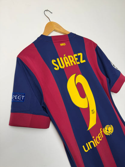 Luis Suarez FC Barcelona 2014-15 Champions League final edition home football shirt (M)