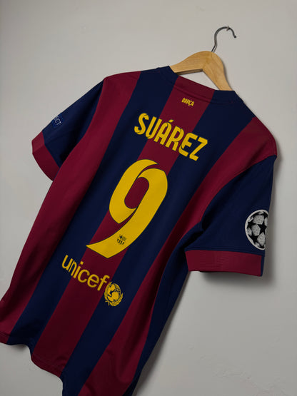 Luis Suarez FC Barcelona 2014-15 Champions League final edition home football shirt (M)