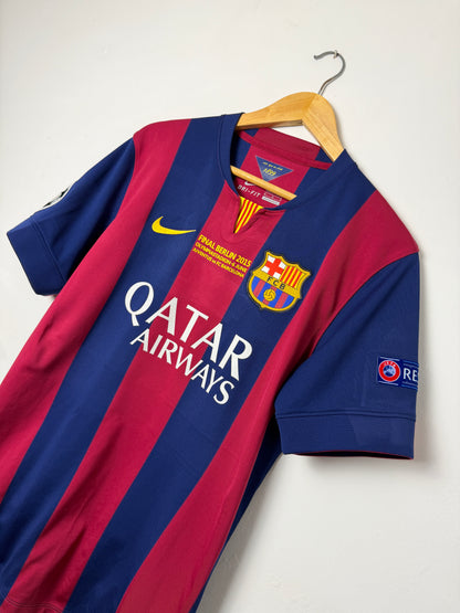 Luis Suarez FC Barcelona 2014-15 Champions League final edition home football shirt (M)