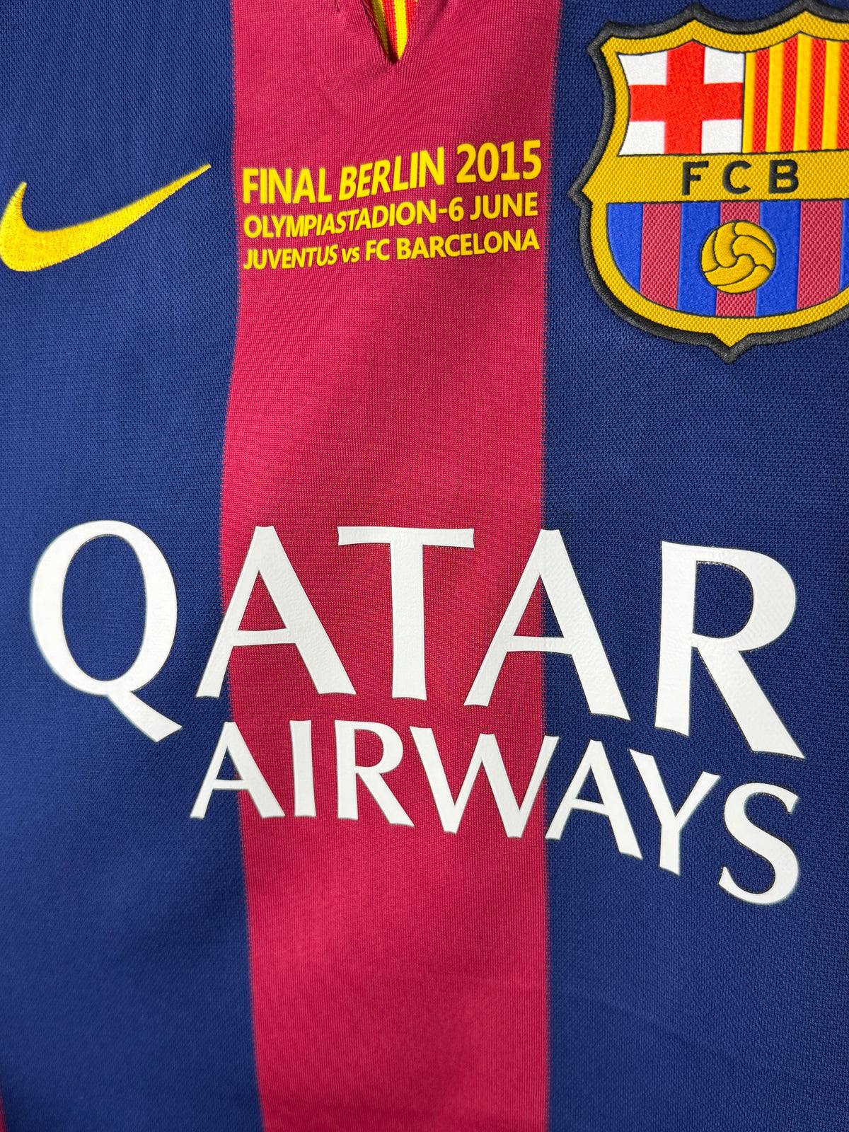 Luis Suarez FC Barcelona 2014-15 Champions League final edition home football shirt (M)