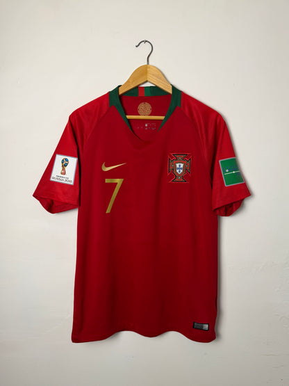 Cristiano Ronaldo Portugal 2018 World Cup home football shirt (M)