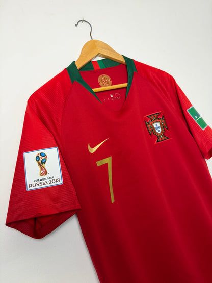 Cristiano Ronaldo Portugal 2018 World Cup home football shirt (M)